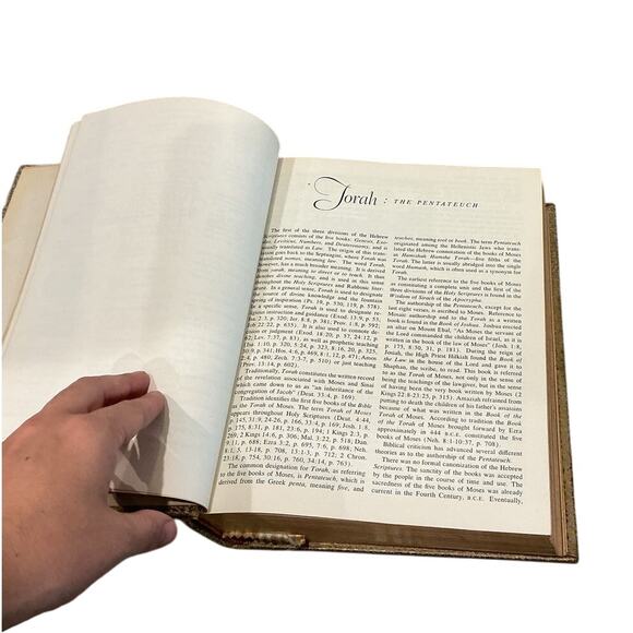 Vtg Holy Bible Torah Jewish Family 1957 Leonard S. Davidow MCM Gold Illustrated - Picture 5 of 16